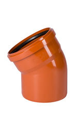 Codo macho-hembra 30° PVC con junta elástica Ostendorf/Crearplast-Sistema KG, DN/OD 200 mm